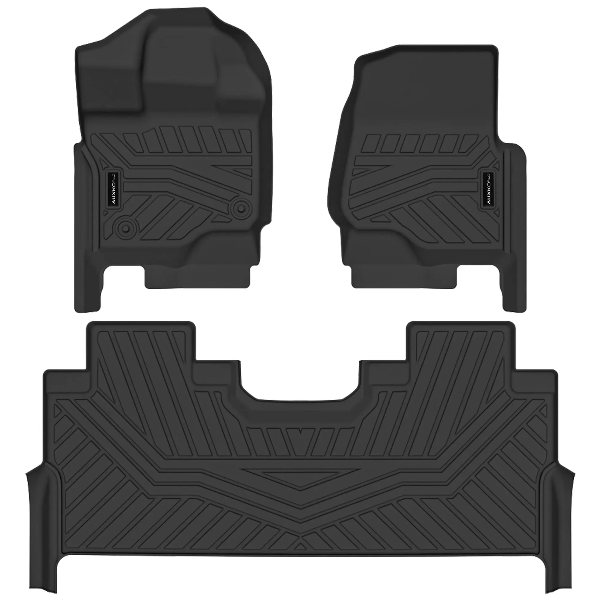 سجادات أرضية لجميع الأحوال الجوية تناسب Ford F150 Supercrew 2015-2024 2025 (تشمل البرق 22-25) بطانات مطاطية TPE سجاد عديم الرائحة