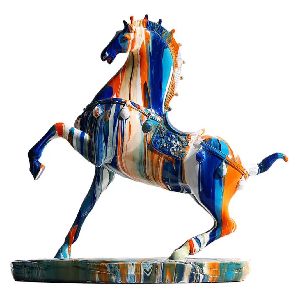 European Horse Figures Statue Arts Crafts Shelf Adornments Accessories Gift