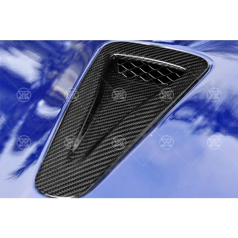 

For Nissan GTR GTR35 R35 Car Real Carbon Fiber Front Engine Hood Air Vent Trim Fender Decoration Outlet Cover Body Kit