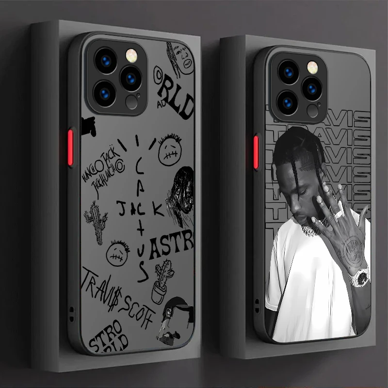 T-Travis S-Scott Cactus Jack Case For iPhone 16 15 14 13 12 11 Pro Max X XR XS 7 8 Plus SE 2020 Matte Hard Protector Back Cover