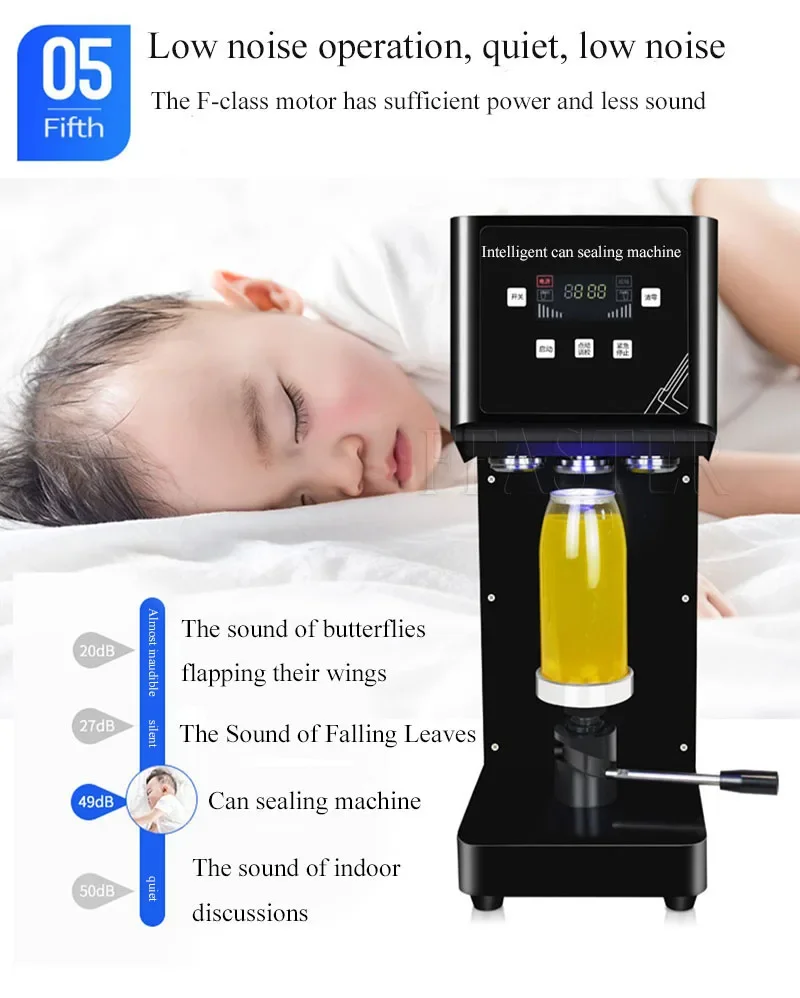 LXT Commercial Tin Can Seamer 55mm Aluminum Beer Automatic Can Sealing Machine Cola Sealing Capping Machine Milk Tea Shop