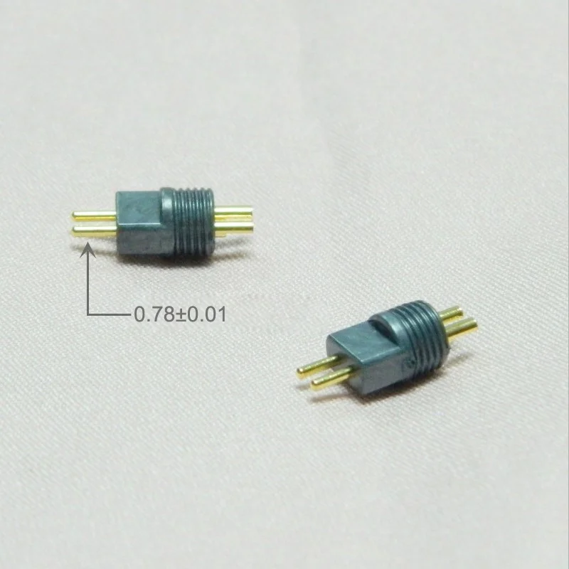5/10 пар штифтов 0,78 мм, медь, теллурий, позолоченный/родиевым покрытием, LCP, термостабильность 330 ℃   Кабельный разъем для наушников своими руками, вилка 0,78