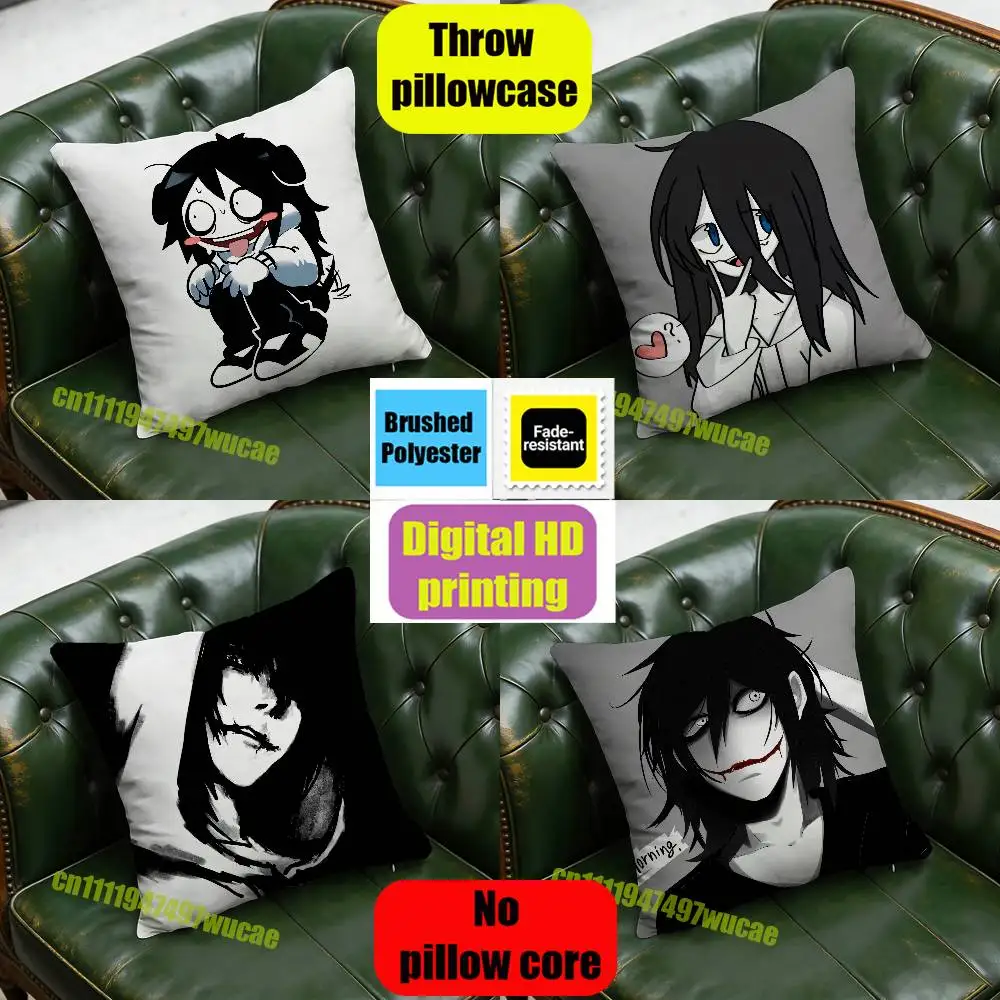 For Jeff The Killer Throw Pillow Case Decoration Bed Custom Square Pillowcase Pad Cover