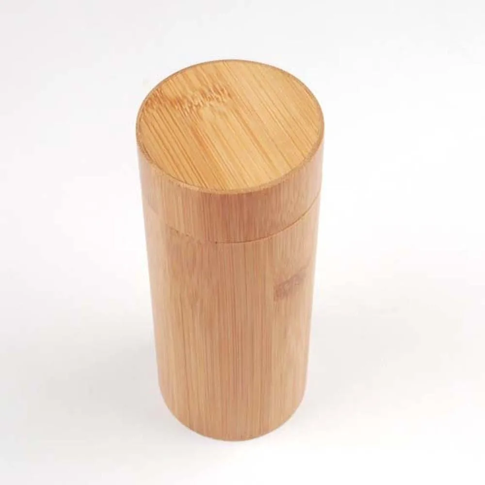 Natural Wood Bamboo Glasses Case Retro Brown Column Shape Wooden Sunglasses Box Smooth Finish Shockproof Cylinder Eyewear Case