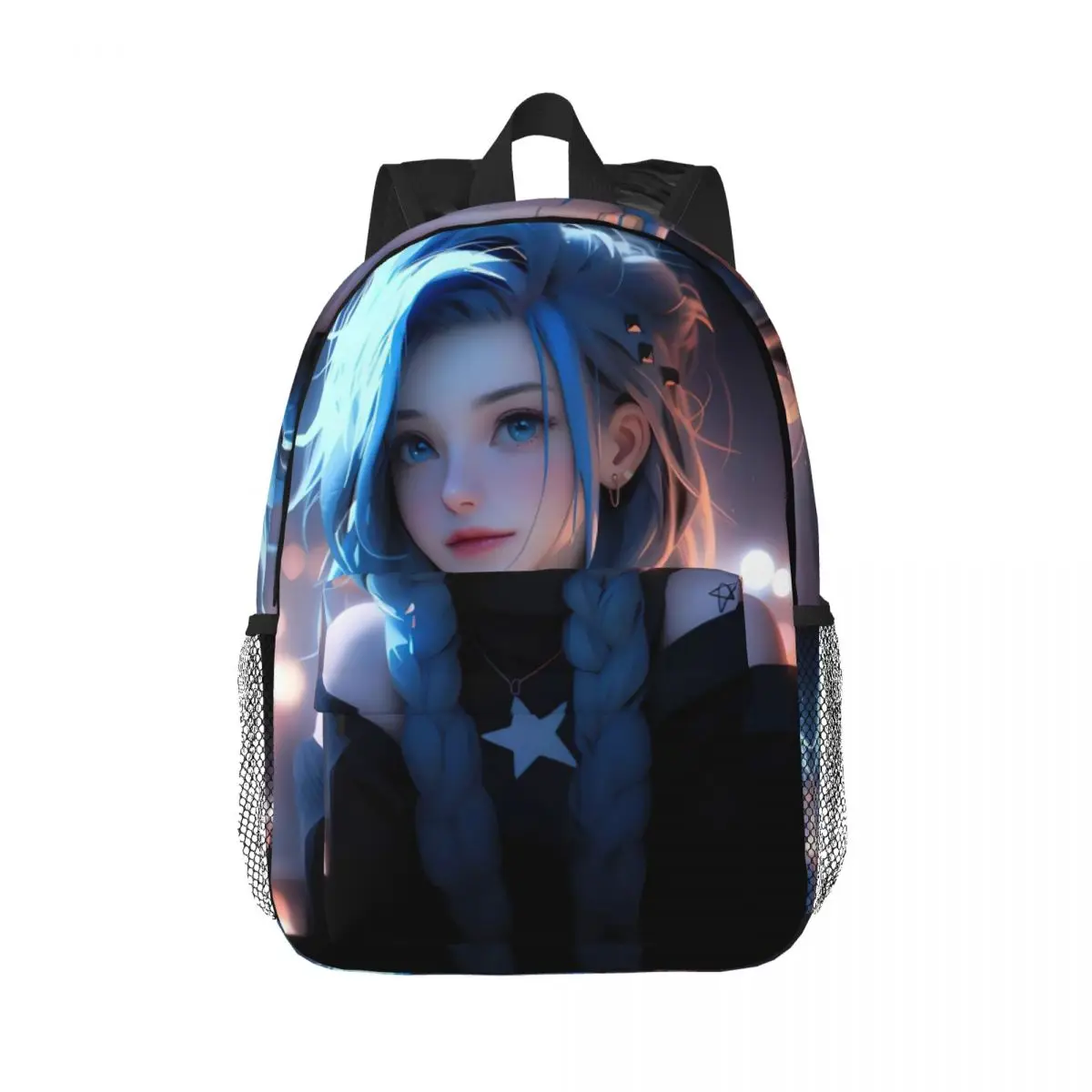 

Легкая повседневная школьная сумка Jinx Cosplay LoL с принтом для школы, улицы, покупок, офиса, 15 дюймов