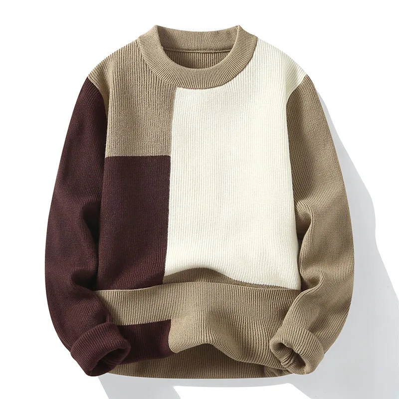 

Men's Winter Thiened Knitted Sweater Casual Versatile Comfortable Faionable Ci Sle Long Sve round Ne Warm Top