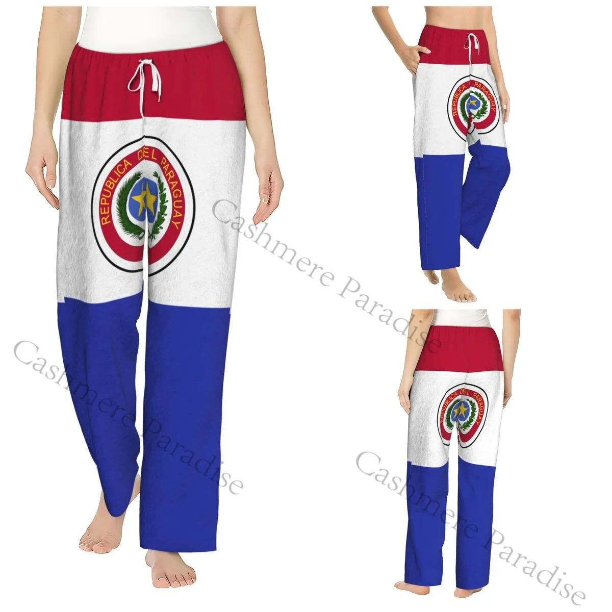

Paraguay Flag Women Sleep Pants Warm Flannel Lounge Pants for Winter Nights