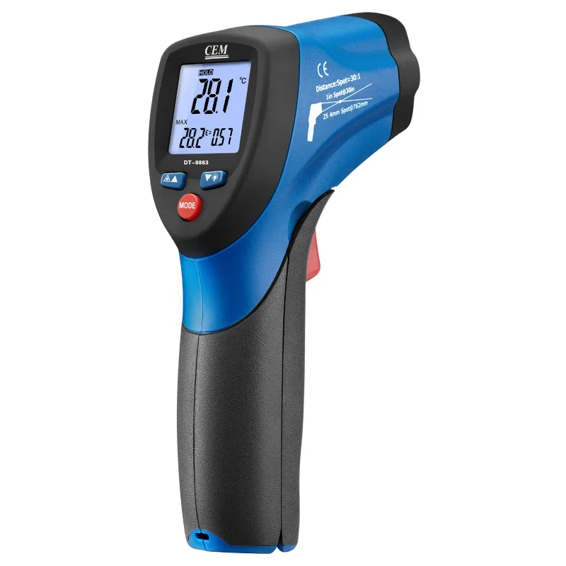CEM DT-8863B Professional InfraRed Thermometers with Dual Laser Targeting 800C Thermometer 1472F Degree