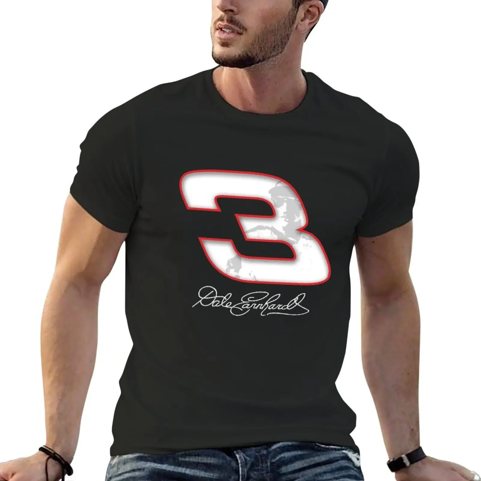 Camiseta de conductor de coche de carreras Dale Earnhardt, camiseta gráfica vintage blanca para niños, top de verano, ropa para hombres