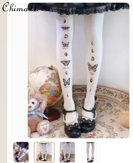 Original Fashion Girls Lolita Pantyhose Piano Printing Stockings Spring and Autumn Japanese Style Female Cotton Tights Socks