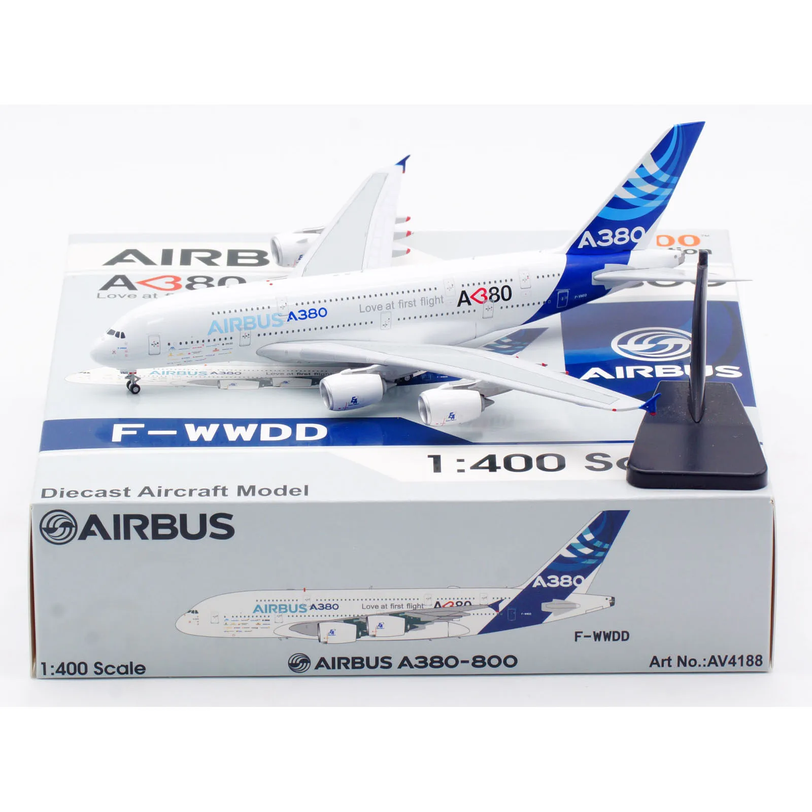 

AV4188 Alloy Collectible Plane Gift Aviation 1:400 Airbus Indutrie "Love at first flight" A380 Diecast Aircraft Jet Model F-WWDD