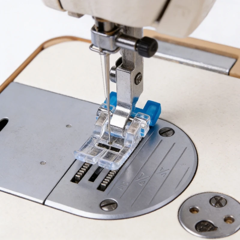 Transparent Blue Teflon Non-Stick Presser Foot