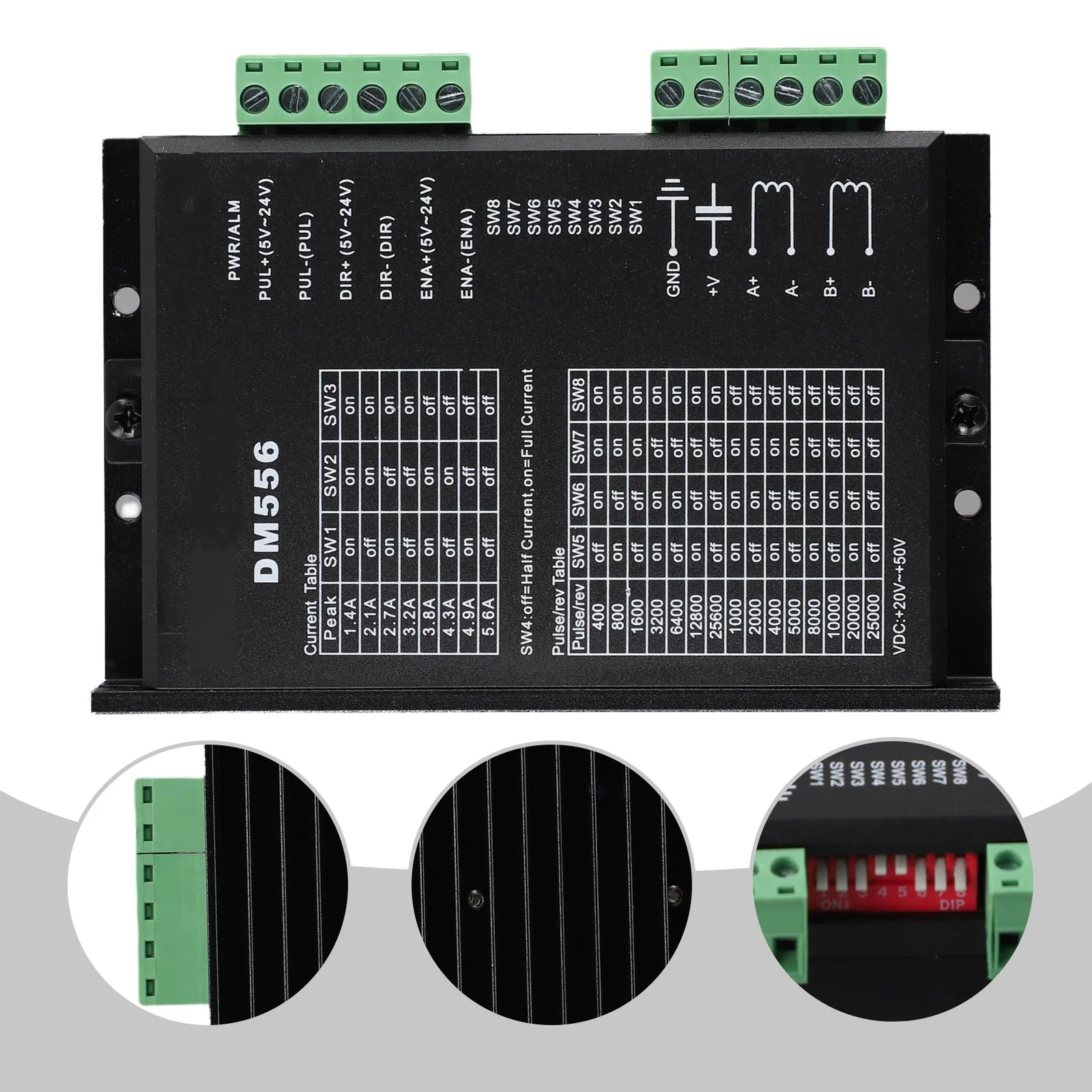 Step Motor Driver DM556 For Stepper Motor And For Nema 17 & 23 0-200KHZ Step Pulse Frequency Range Power Tool Accessories