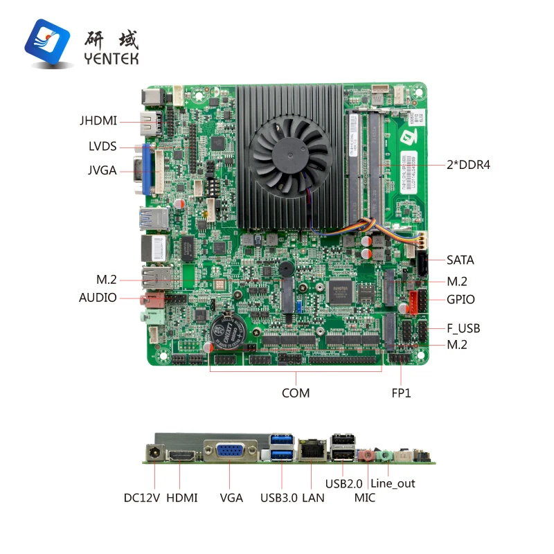OEM ODM LGA1200 2 DDR4 MSATA VGA HD LVDS 4K Display 6 RS232 COM 8 USB Mini Itx Scheda madre industriale