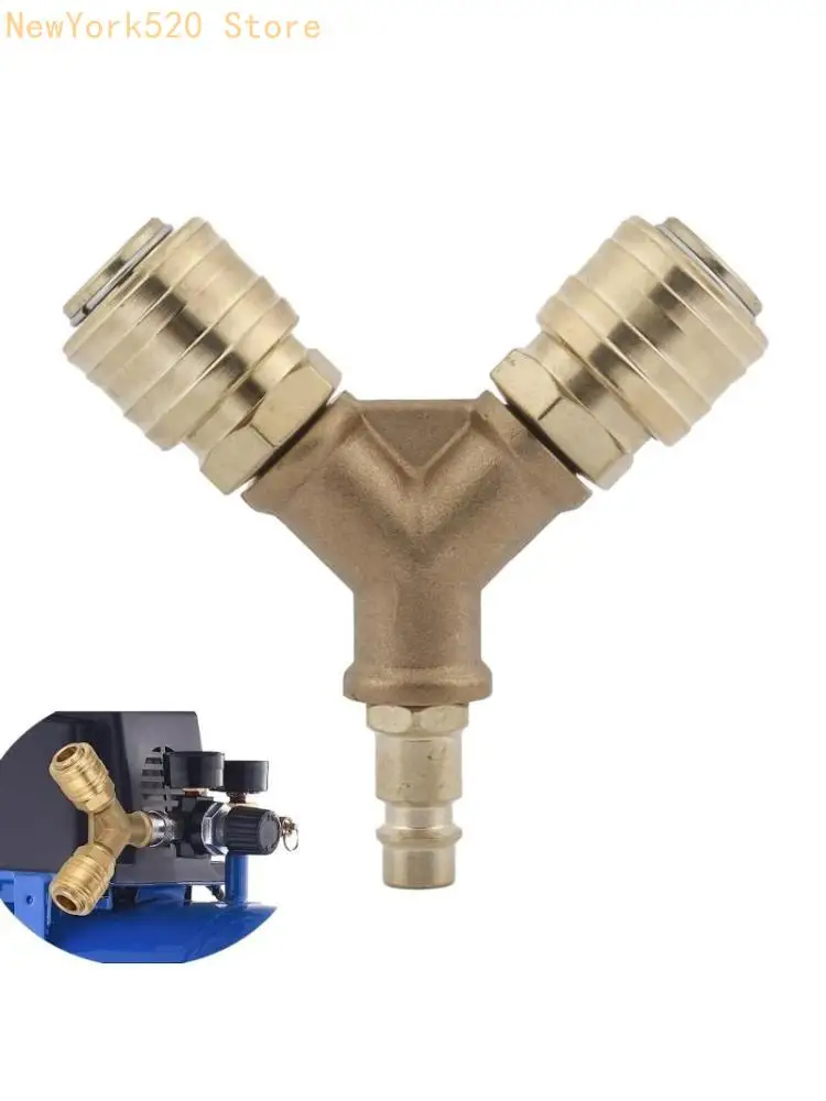 1/4-Inch Air Hoses Quick Coupling Distributor Brass Coupling Plugs with Male Thread NW7.2 Compressed Air Y Distributor N84C