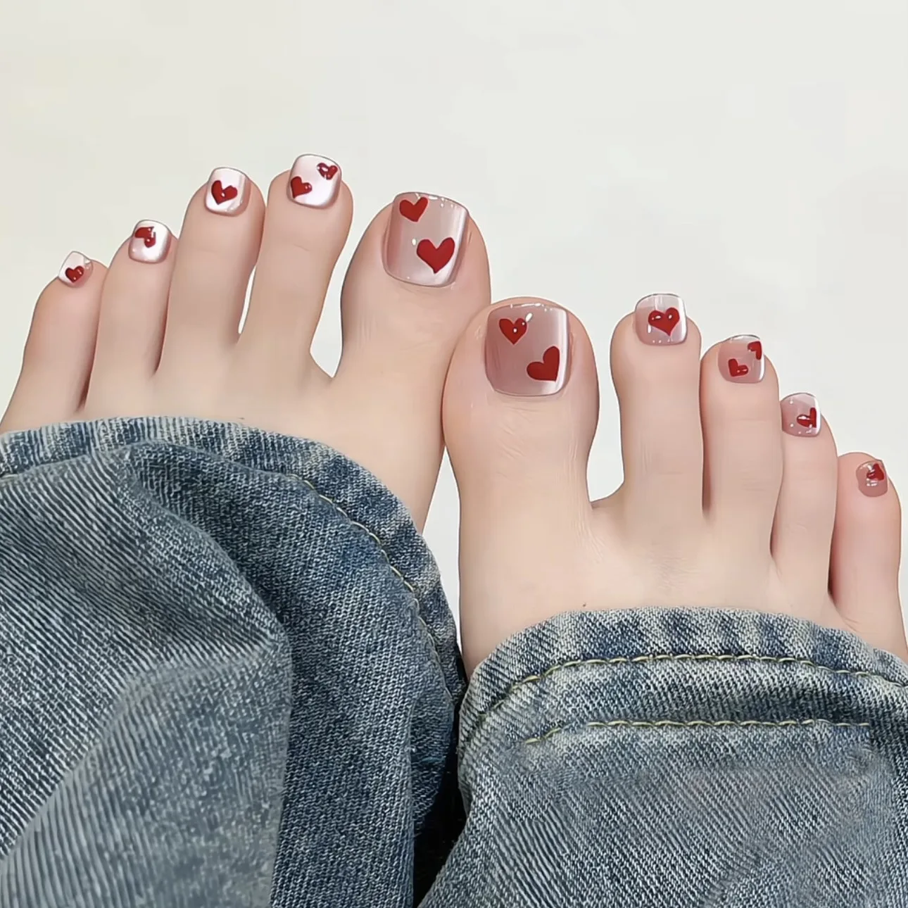 

24pcs Fashion Leopard Print Toenails Sets Simple Short Square False Nails Tips Brown Fake Nail Cat's Eye Press on Nails Finished