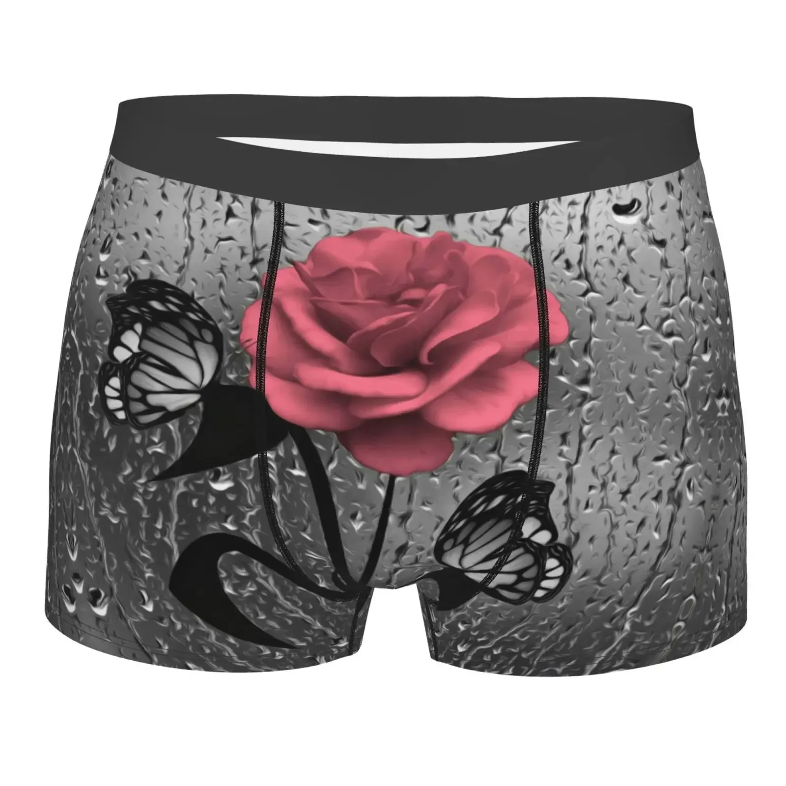 Butterfly Rose Pattern Print Men Underwear Boxers Breathable Mens Boxershorts Men's Panties Underpants Man Boxers Briefs Trunks