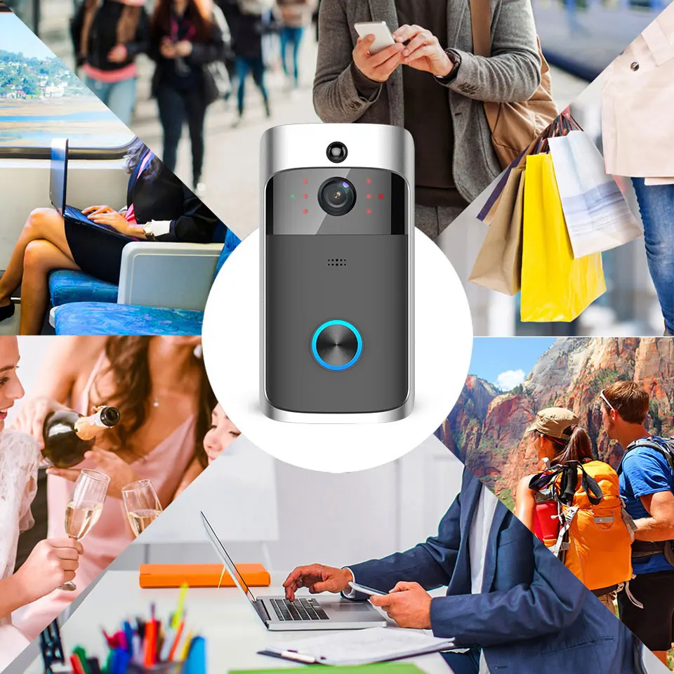 Wireless Doorbell Wifi Camera 1080P HD Outdoor Welcome Door Bell Night Vision Video Intercom Voice Smart Home Security Alarm