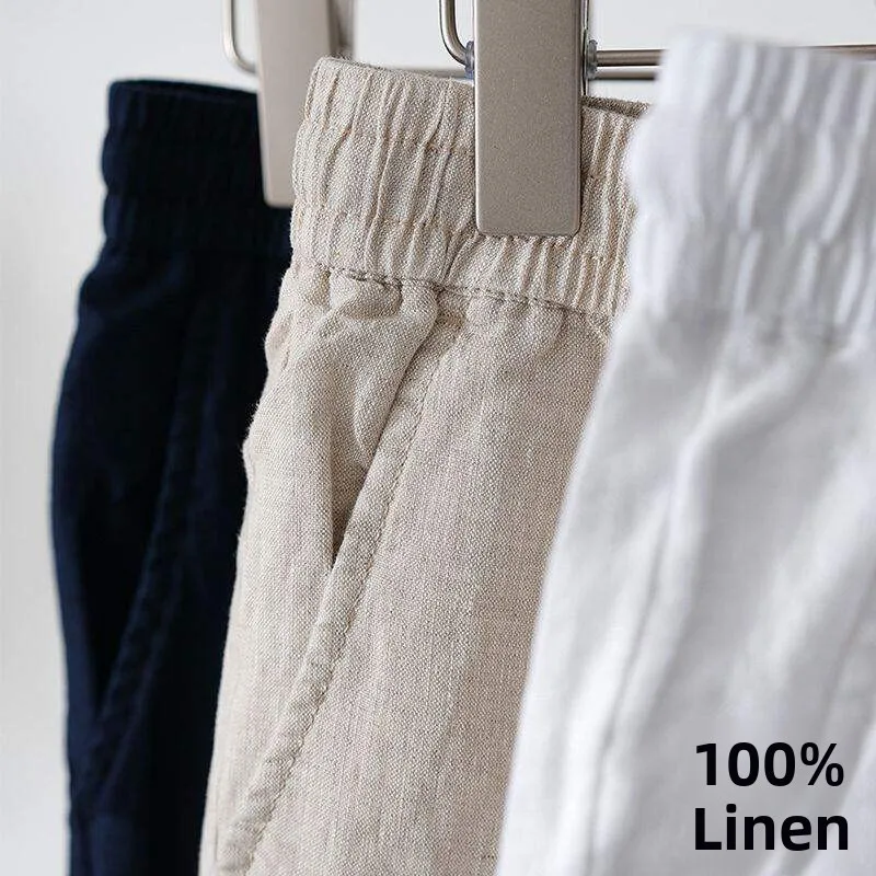 Loose Cotton Linen Men's Casual Pants Summer Spring Small Foot Harlan Pants Large Size Men's Casual Cotton Linen Summer Pants