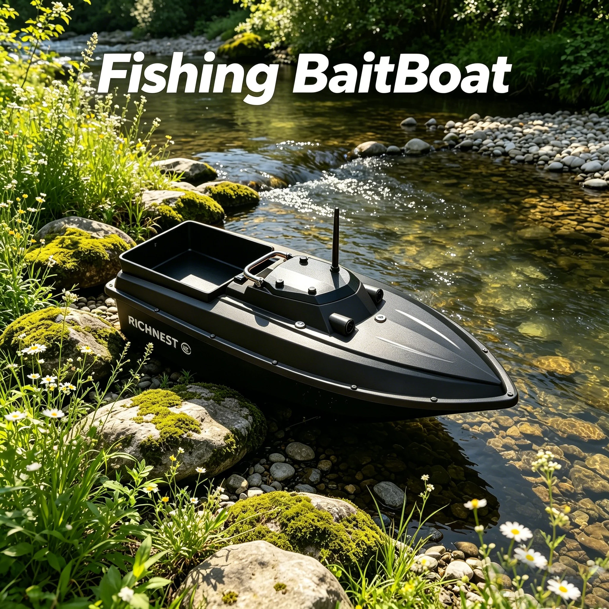 RC Remote Fishing Bait Boat GPS 30 Points One-Key Return Low Alert Plastic 500m Control Wave Resistant Wholesale