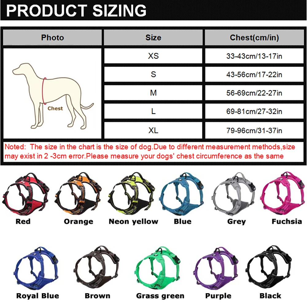 Truelove No Pull Padded Dog Harness 3M Reflective Nylon Pet Vest Harness for Dogs Adjustable Straps Handle Design Bulldog Pug