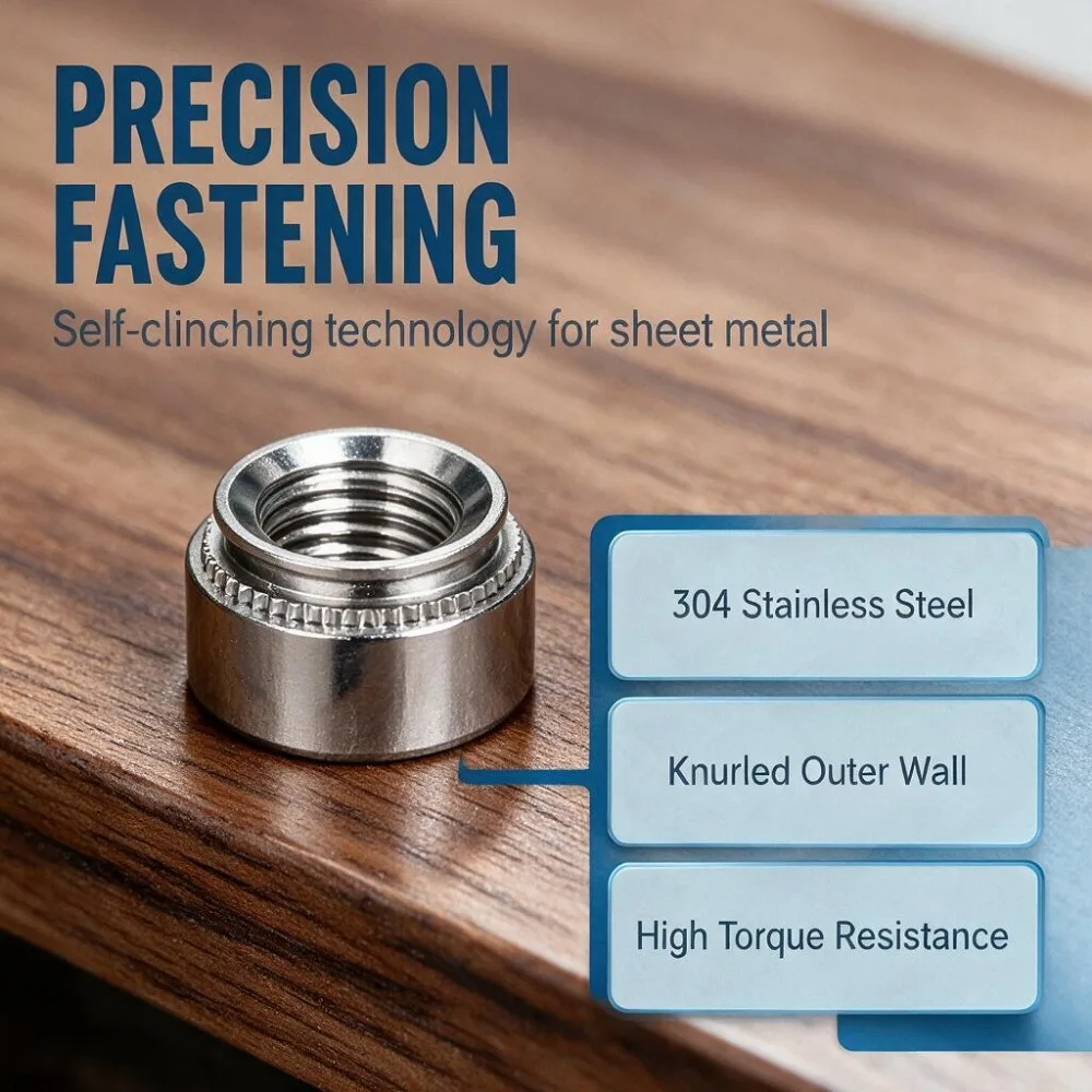Self Clinching Nut M2 M3 M4 M5 M6 M8 M10 M12 Stainless Steel Zinc Plated Press Insert Rivet Nuts 100Pcs