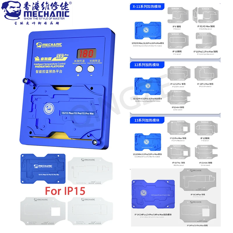 Mecânico Ferramenta Plataforma de Pré-aquecimento Inteligente, Chip IC em camadas, BGA Dot Matrix Repair, Placa-mãe para iPhone X-15PM, MECÂNICO IT3 Pro