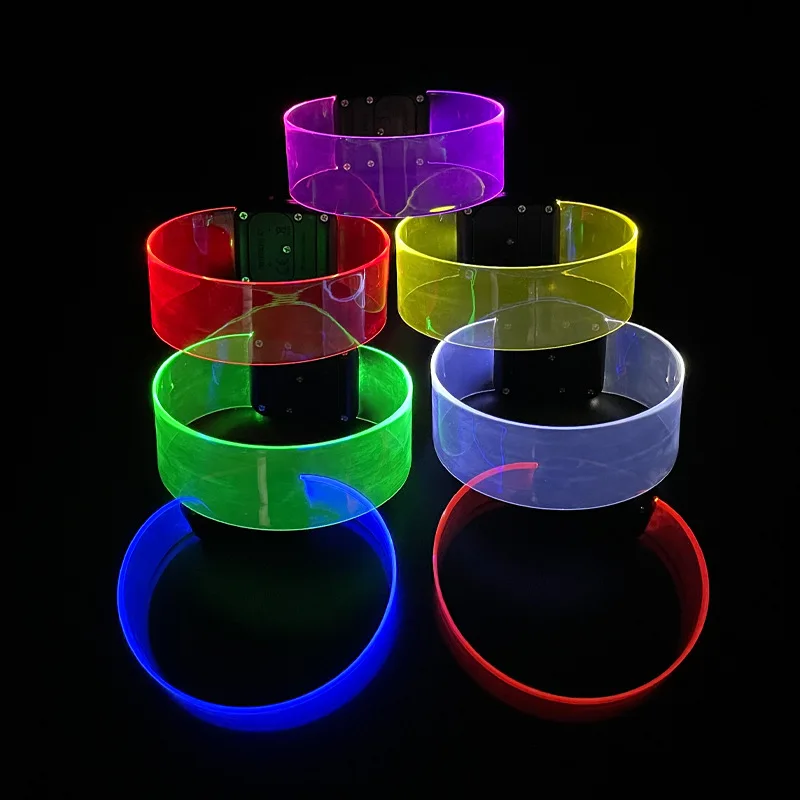 10/20/50pcs Luminous Bracelet LED Battery Fluorescence Light-emitting Wristbands Outdoor Sports Armband Glow Halloween Party