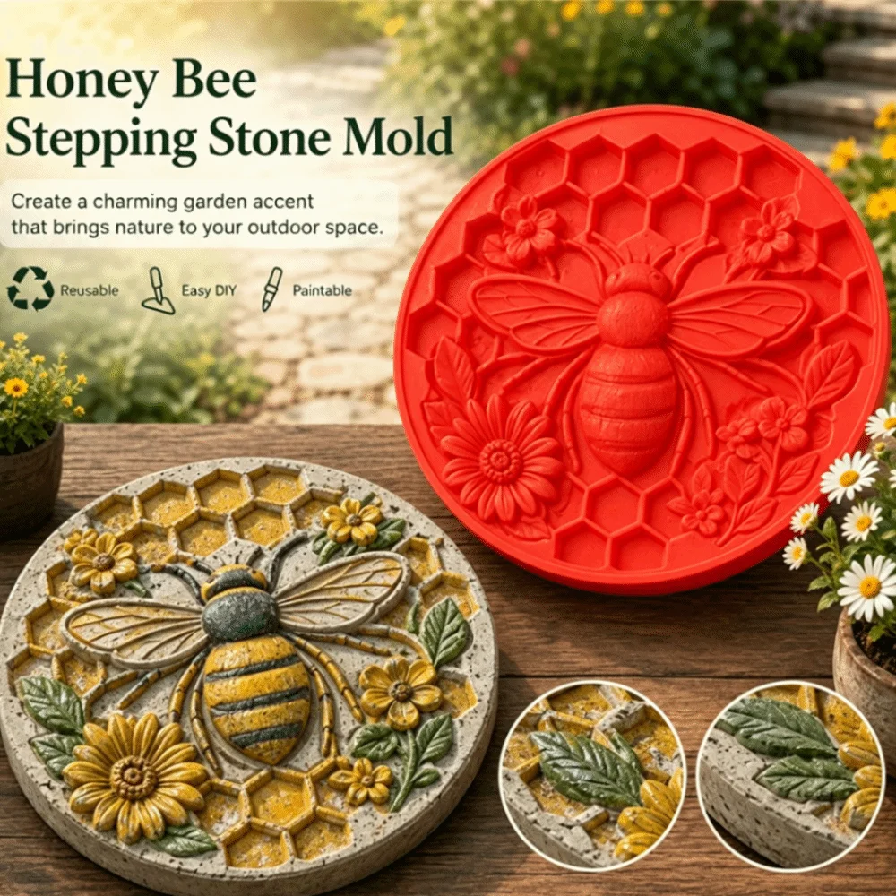 Reusable Stepping Stone Mold Sunflower Shaped Durable Plastic Garden Paver Mould Large Flower Shape DIY Cement Path Mould