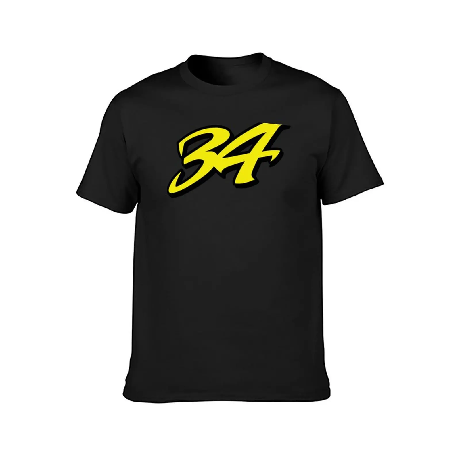 Kevin Schwantz Number 34 Yellow T-Shirt quick-drying hippie clothes designer t shirt men