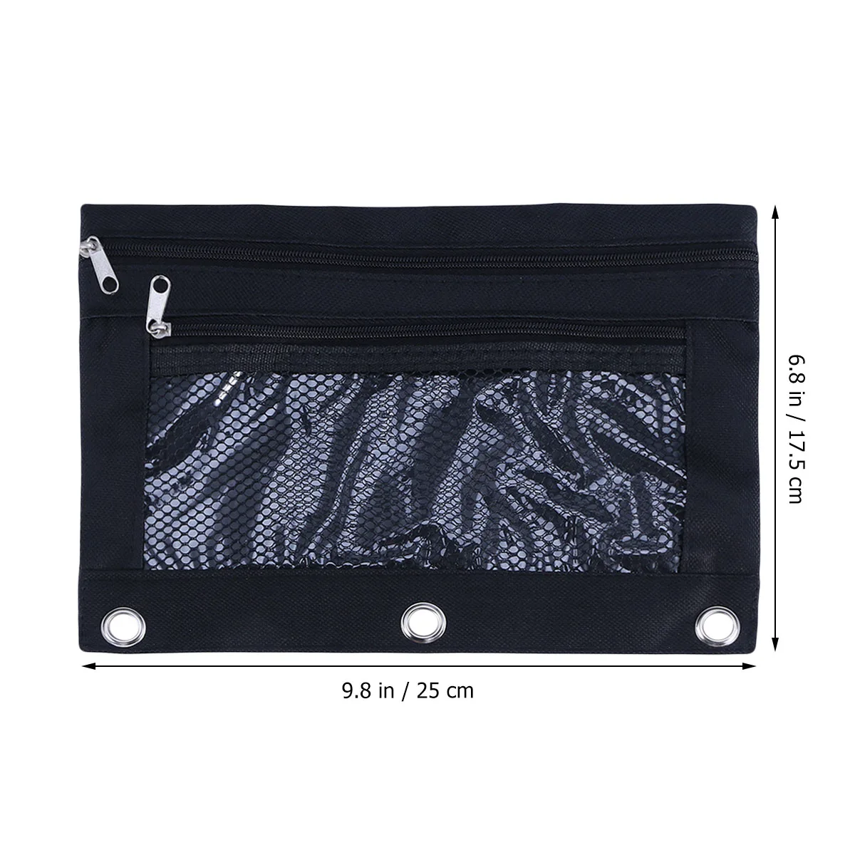 

6 Pcs Aesthetic Zipper 3 Pencil Case Stationery Bag Ring Pouch School Supplies Clear Window Portable Pen Storage Canvas
