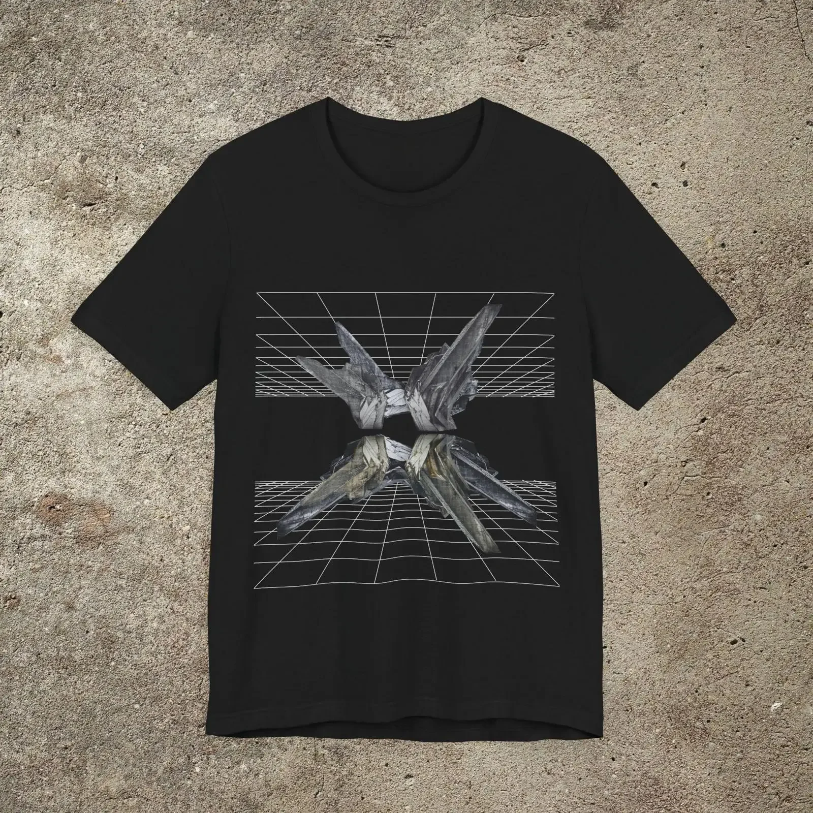 brutalist print tee futuristic techno unisex T Shirt vintage Washed streetwear Top For Everyday Wear Casual Breathable