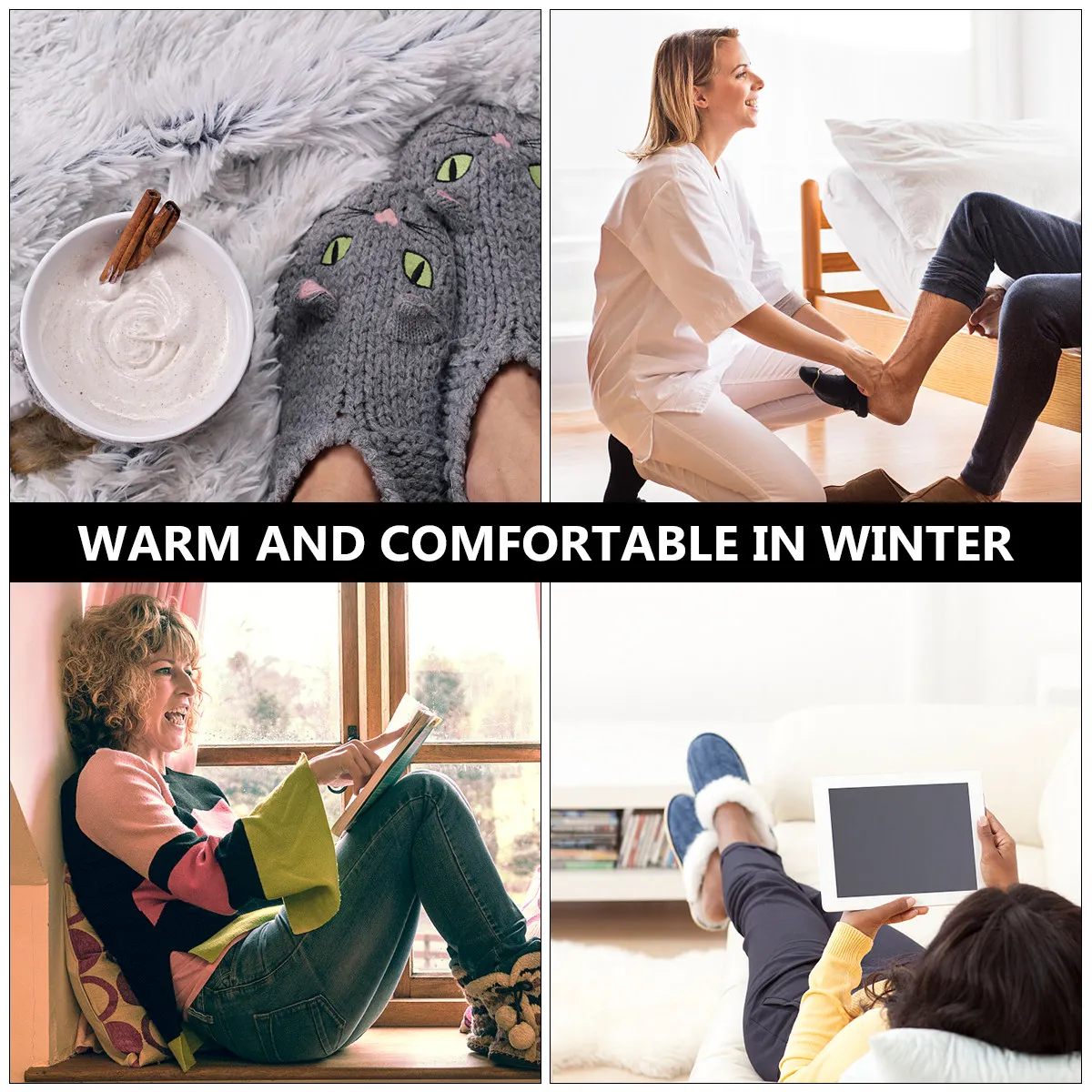 

1Pair Indoor Cotton Slippers Warm Soft Fall Winter Home Shoes Cartoon Warm Footwear Fall and Winter Slippers Home Shoes,