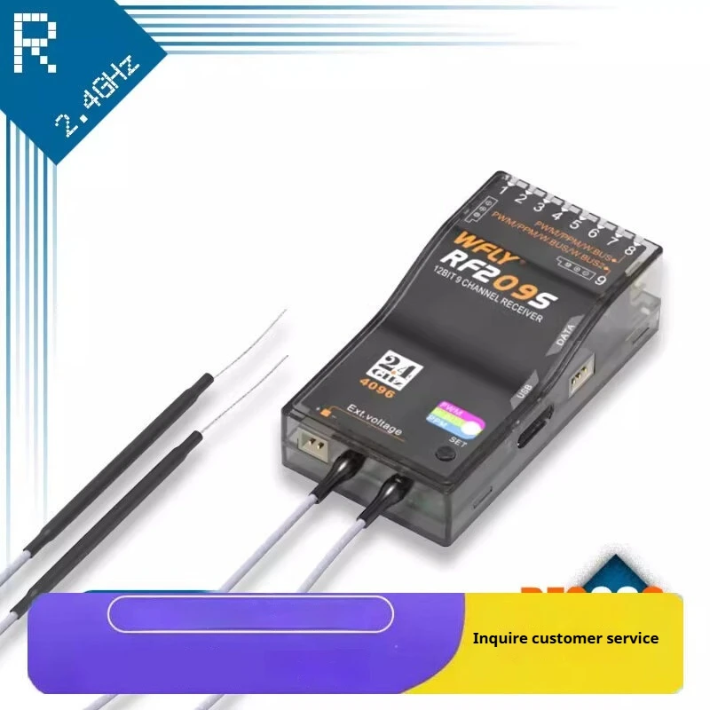 WFLY RF209S 9 Channel Receiver For ET08A ET10 ET16S Remote Controller Support PPM PWM W BUS Compatible S BUS Voltage Detection