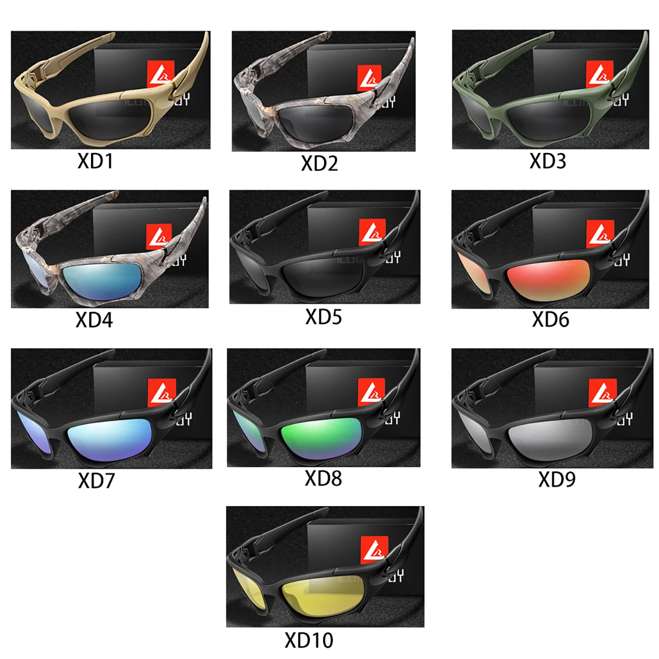3er Pack trend ige Outdoor-Taktik Sport Sonnenbrille Männer und Frauen Fahrrad brille Fahren Camping Reisen bunte Brille – Detail 5