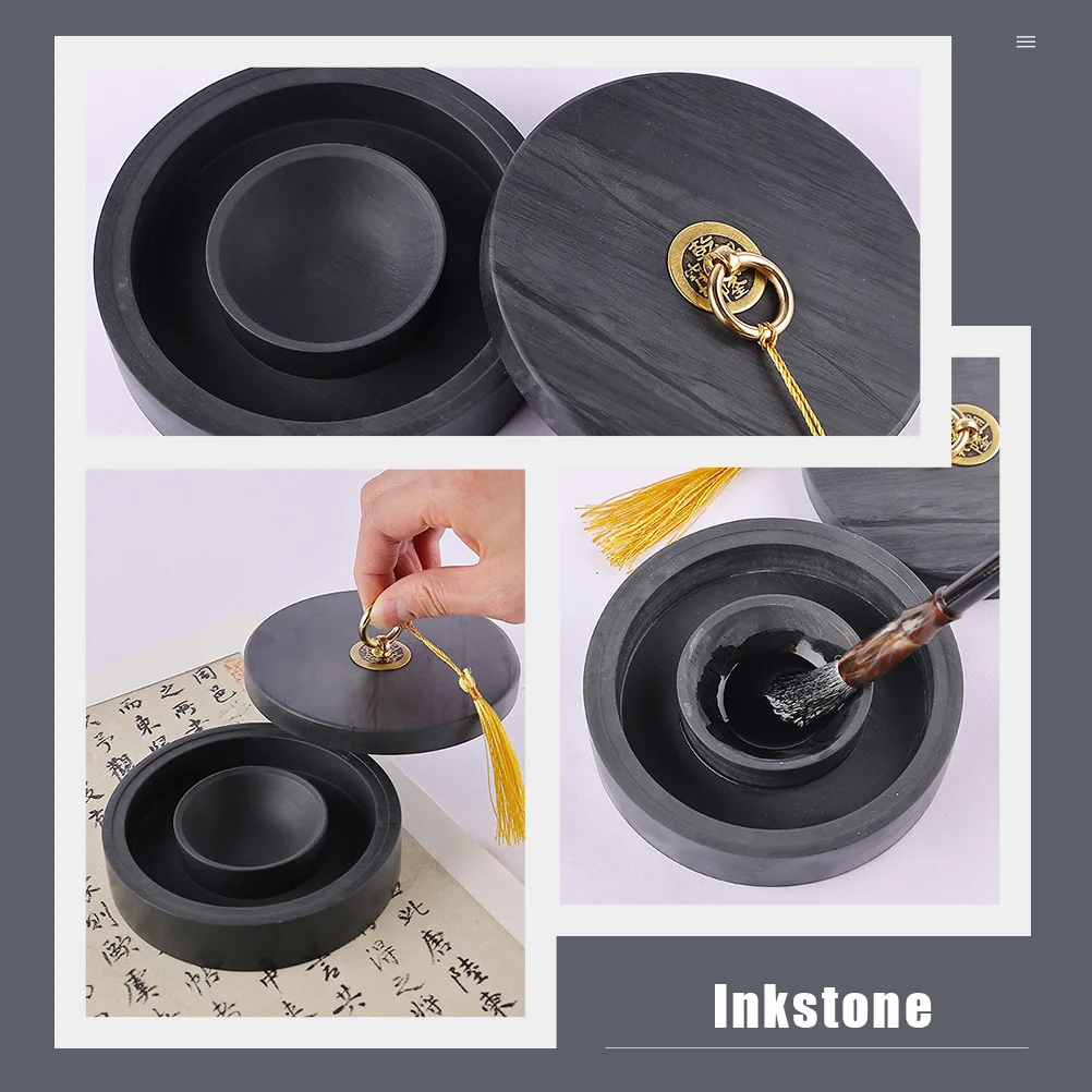 معطف Inkstone الصيني المرطب Inkslab لوازم الخط العملي المتين سطح أملس لا لدغ خفيفة الوزن محمولة #2