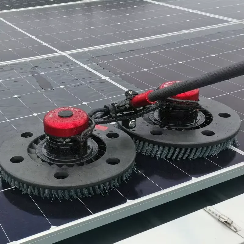 Electric Double Head Solar Panel Cleaning Brush With Telescopic Rod Nano Molybdenum Wire Metal Structure Handheld Tool For