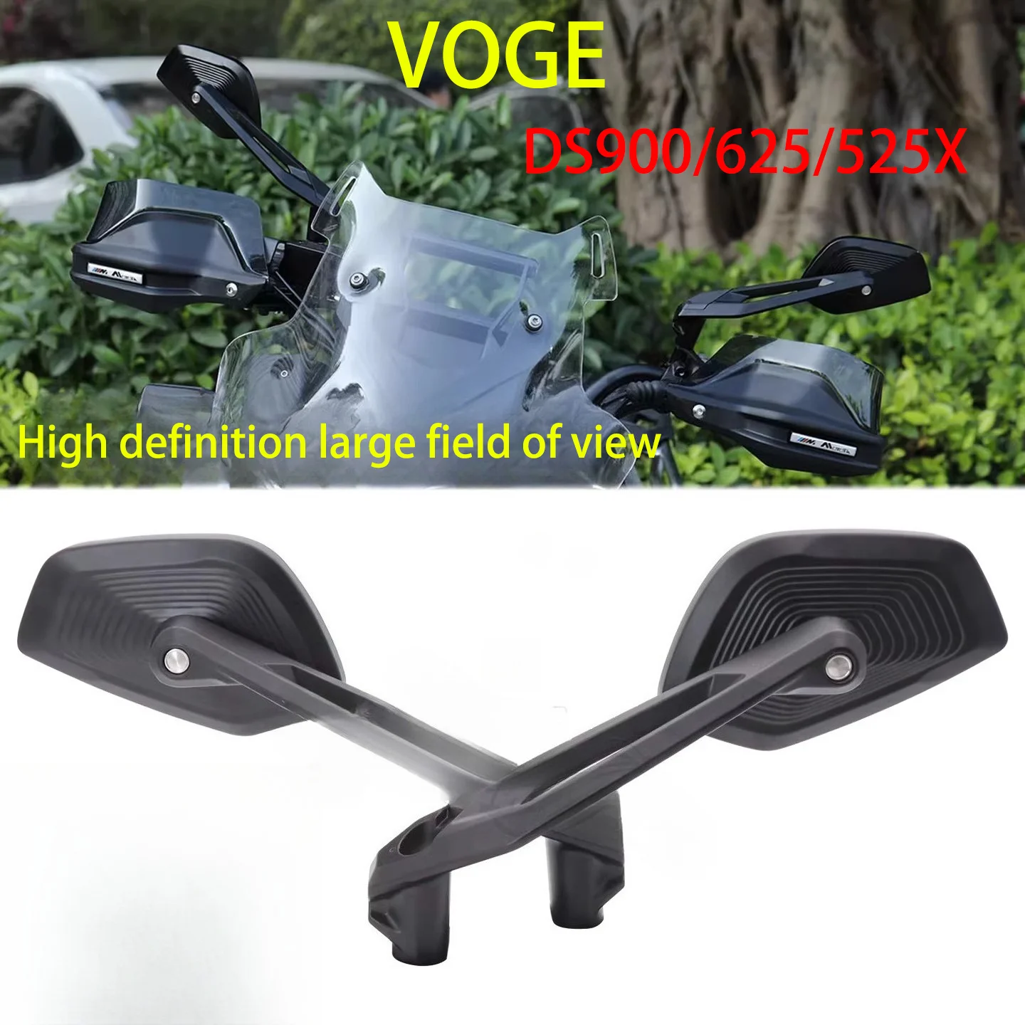 

Подходит для VOGE DS900/625/525X, KOVE 525X, 800X: модифицированное зеркало заднего вида высокой четкости, широкоугольное отражающее зеркало.