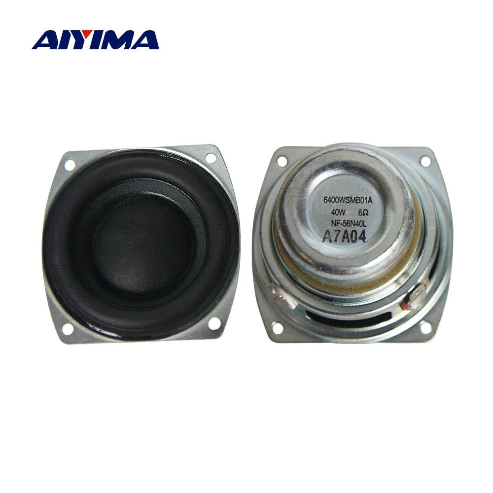Aiyima 2 pçs portátil 56mm alto-falantes de áudio 6 ohm 40w gama completa 2.25 Polegada alto-falante de alta potência diy bt alto-falantes home theater