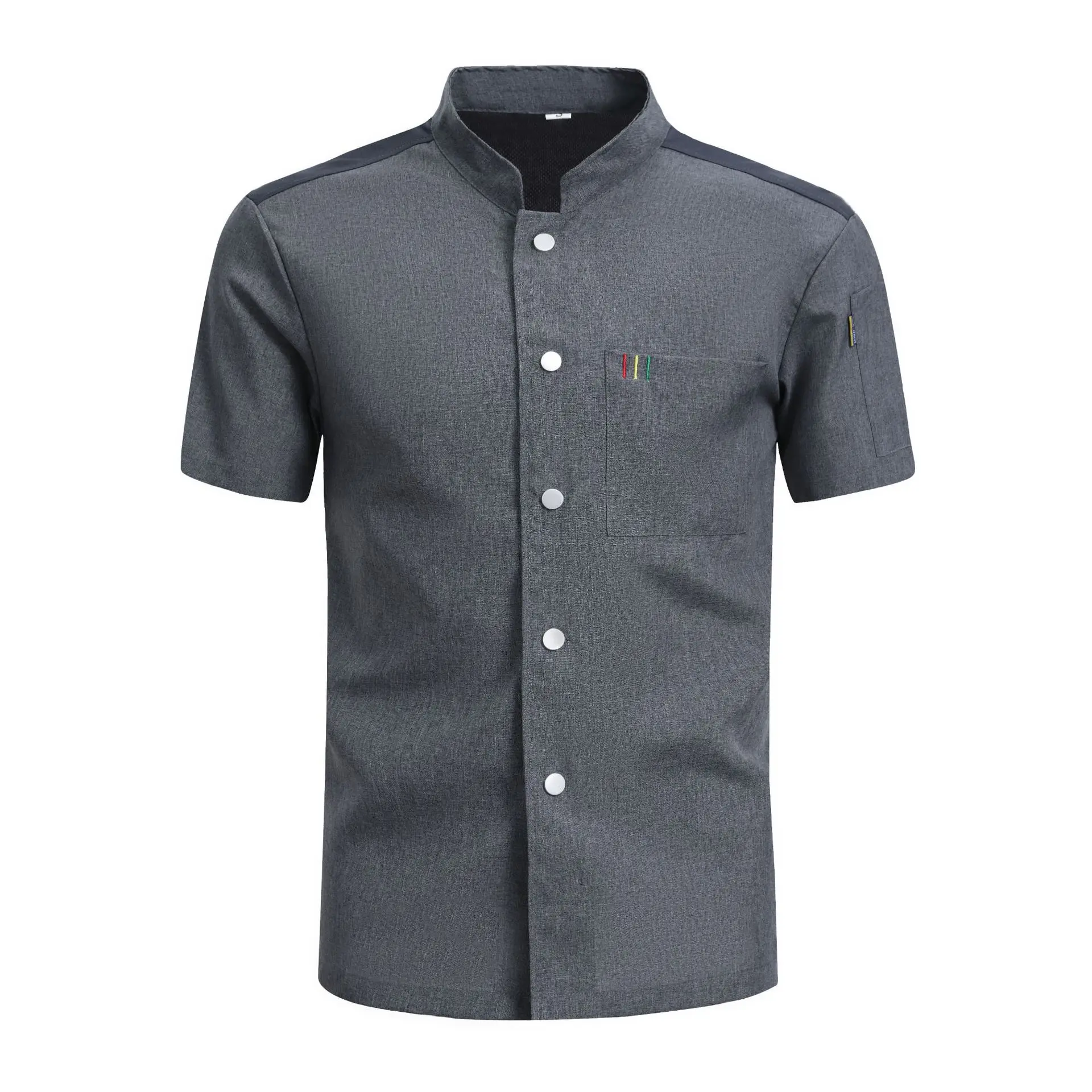 Vêtements de travail de Chef d'été, vêtements de travail fins à manches courtes et à simple boutonnage