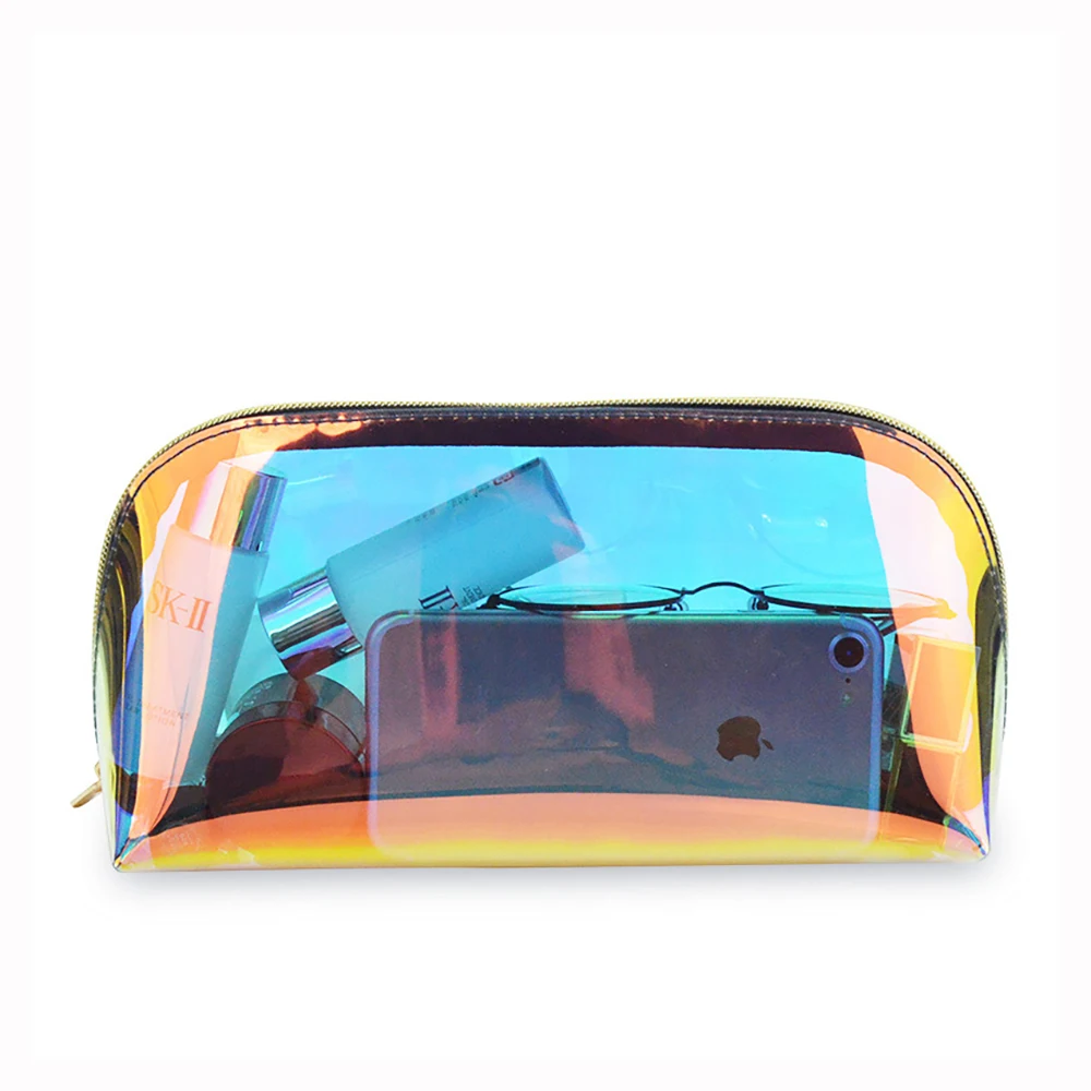 3 Pack Clear Holographic Makeup Zipper Pouch Available for Custom