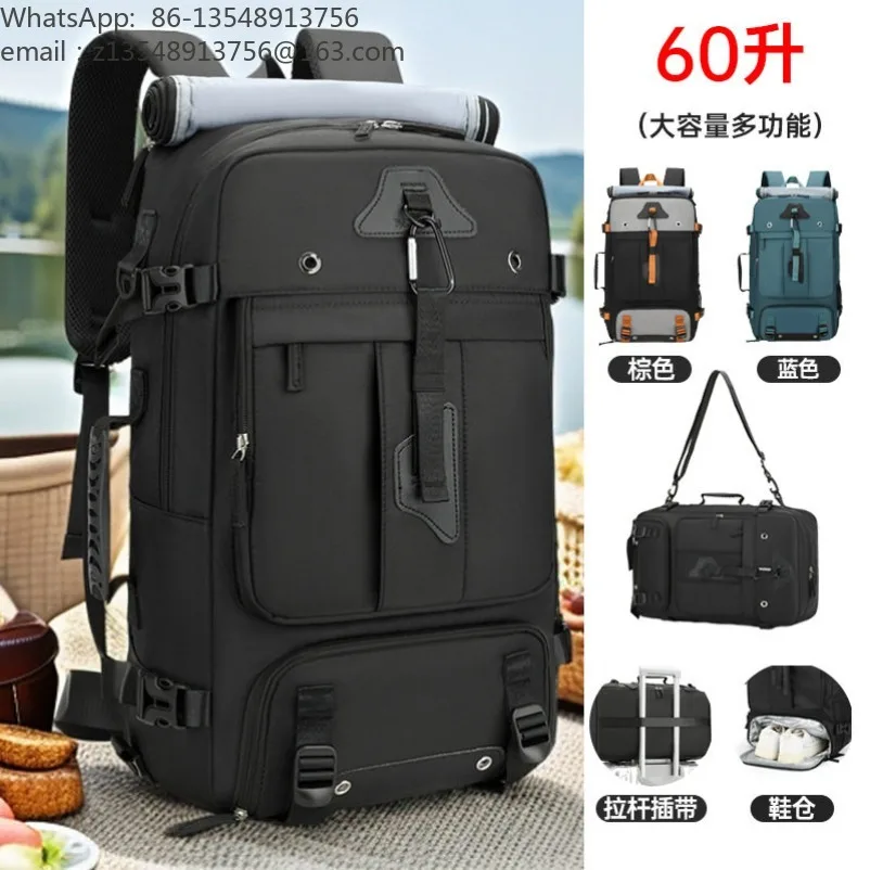 新型特大バックパック-メンズ-アウトドア拡張可能トラベルボーディングバックパック-旅行用荷物バッグ