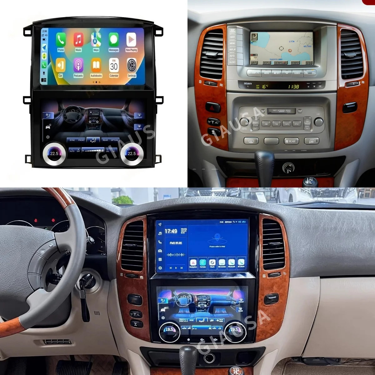 For Land Cruiser 100 LC100 Lx470 2003-2007 Car Radio Android Auto Stereo GPS Navigation Carplay Dual 10inch Screen 4G Head Unit