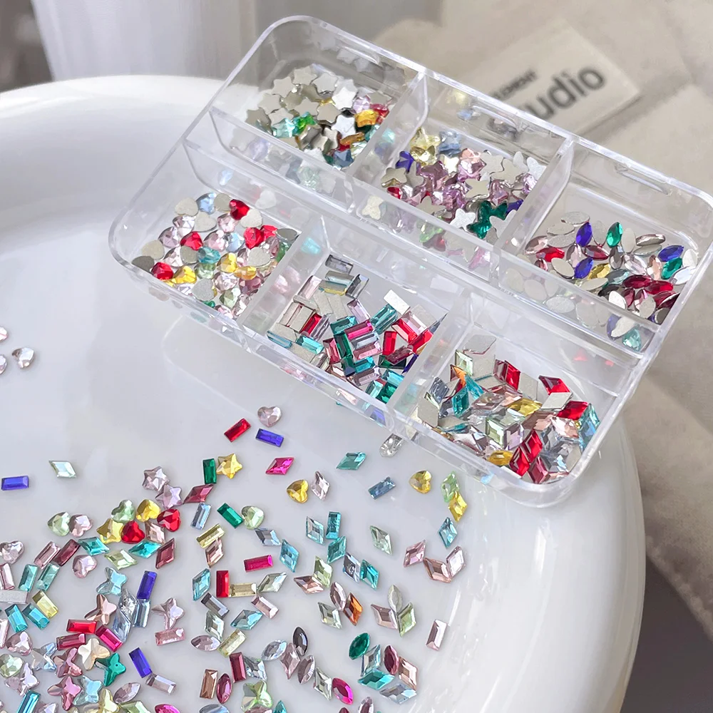 شكل مختلط ملون الزركون اللؤلؤ الصلب حبة مسمار الفن الديكور متعدد الحجم شقة الظهر حجر الراين مسمار هلام Diy بها بنفسك مسمار الملحقات