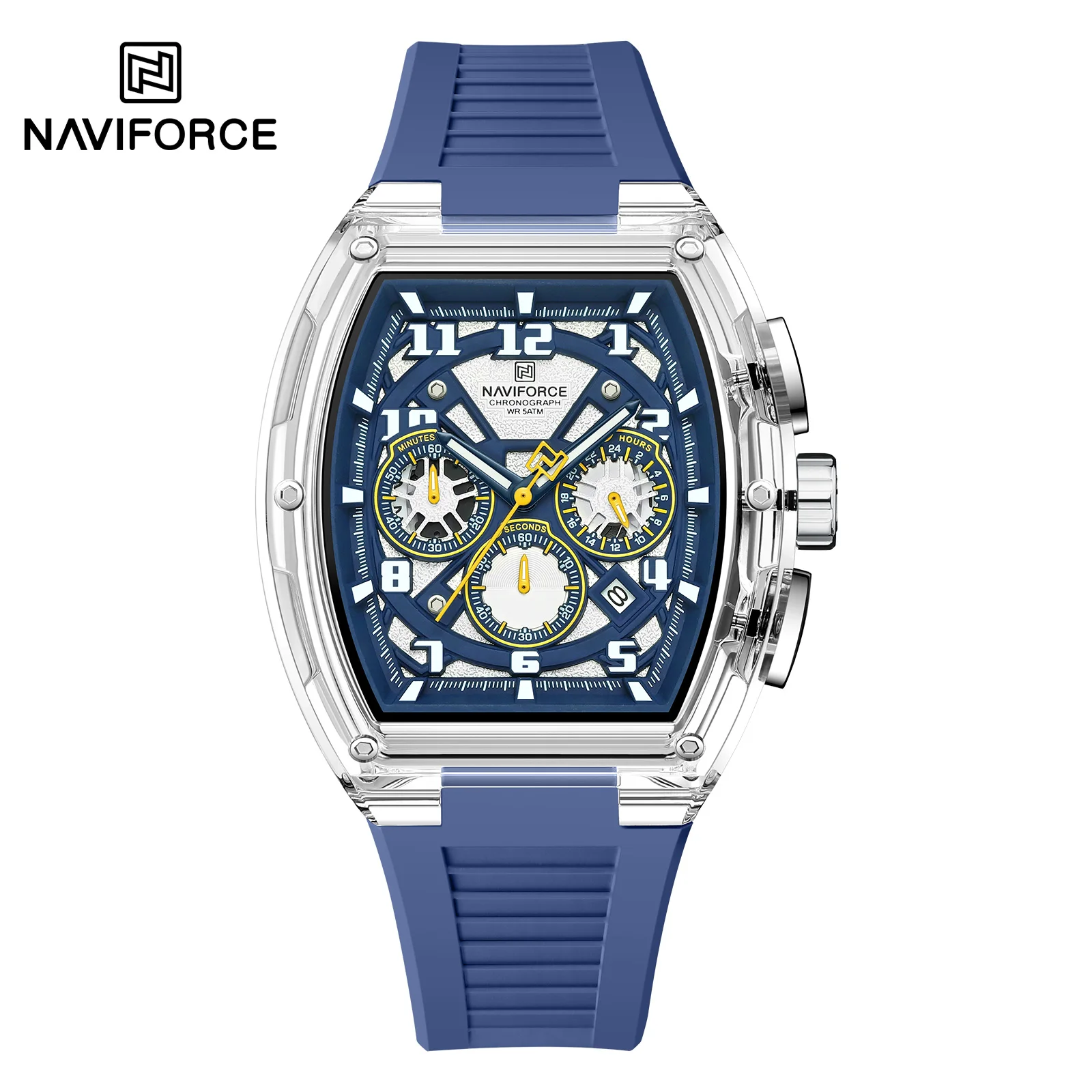 Original NAVIFORCE New Men's Trend Sports Multifunctional Chronograph Watch Gas Silicone Strap Luminous Hands Men Watches 2026