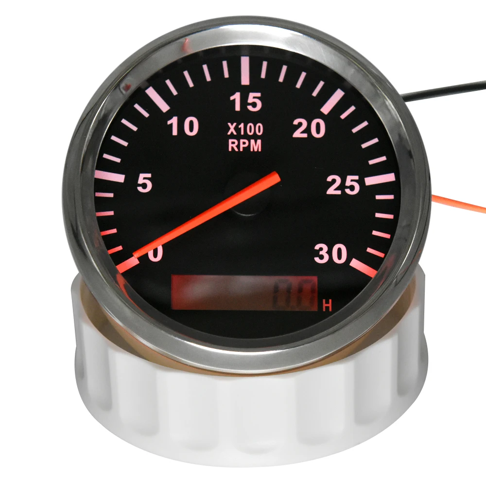 AD 85 mm Dieselmotor-Drehzahlmesser, 0–4000 U/min, digitaler LCD-Stundenzähler + M16/M18 U/min-Sensor für Auto, Boot, Motorrad, mit roter Hintergrundbeleuchtung – Detail 8