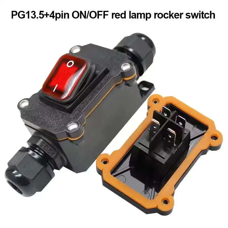 مقاوم للماء على إيقاف 2 موقف Dpst Rocker Kcd4 Ine Switch Box