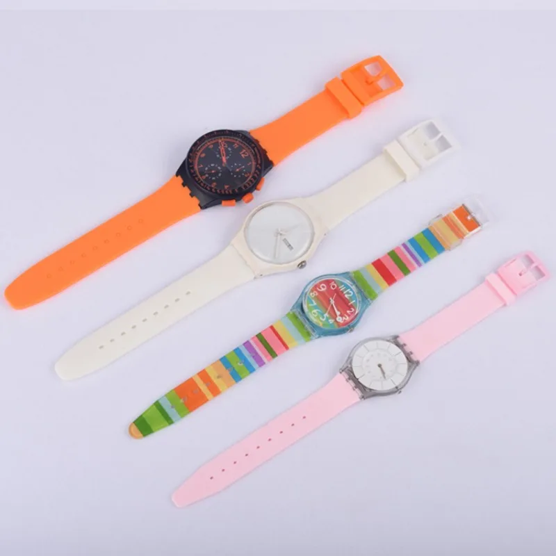 16mm 17mm 19mm 20mm Silicone Watch Band for Swatch Colorful Rubber Strap Sports Replacement Wrist Bracelet Men Women Accessories