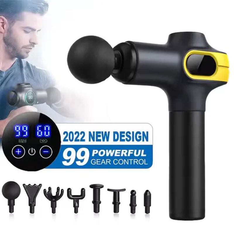

8 Massage Heads Handheld Body Massager Gun Deep Tissue Remission Sore Muscle Full-body Percussion Massage Gun