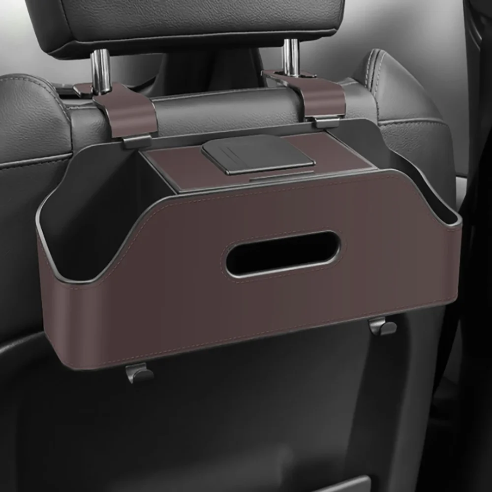 Universal Car Backseat Organizer with Tissue Dispenser,Trash Bin,Storage Pockets & Hooks–Car Back Seat Organizer Multifunctional view 4